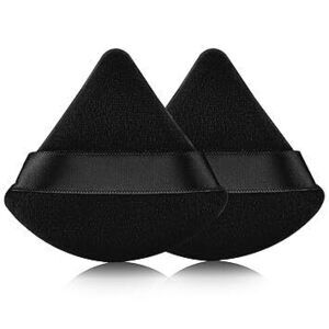 2 Pcs Triangle Powder Puff For Face Powder, Soft Plush Setting Makeup Puff,